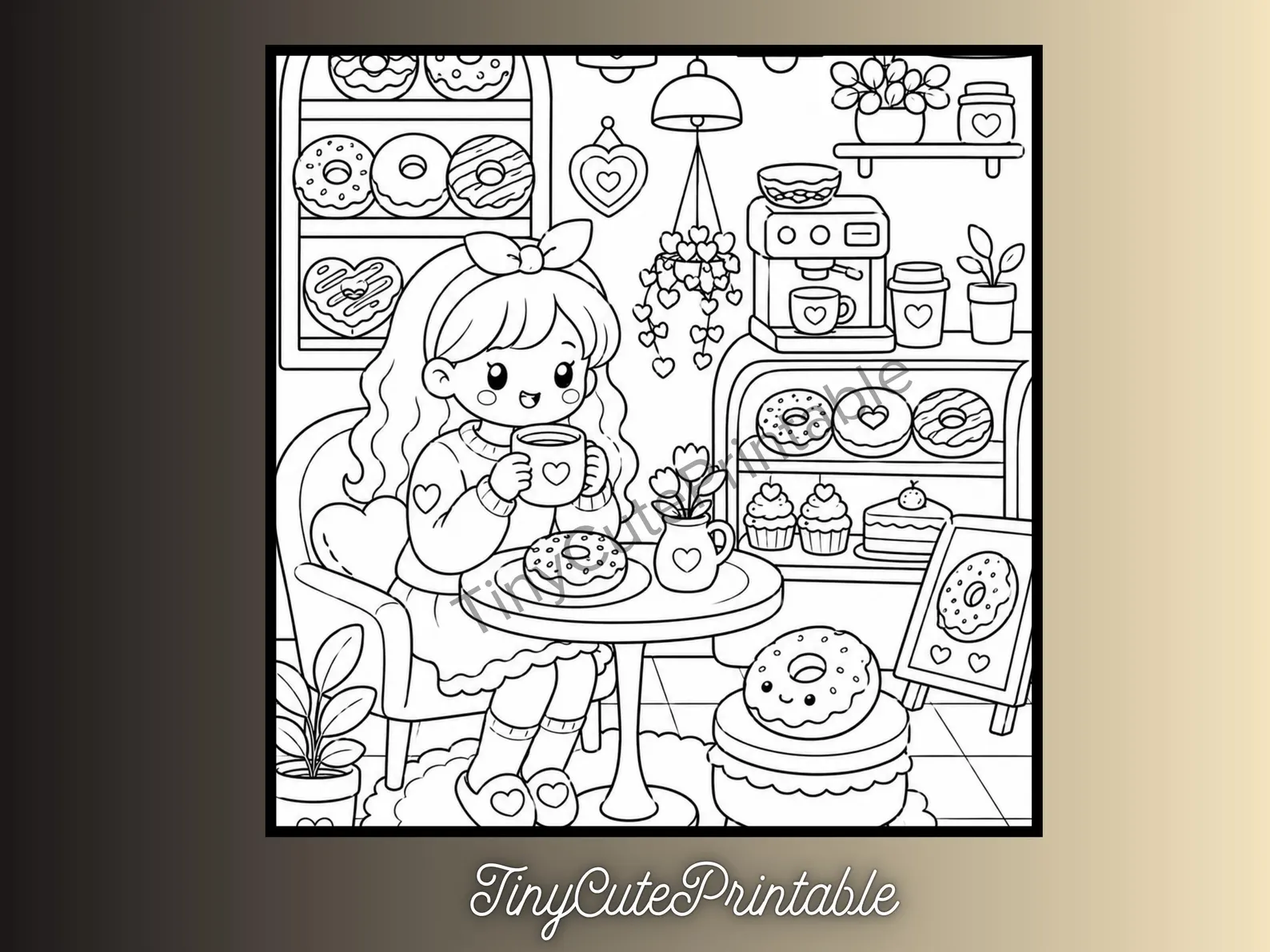 CuteLearner printable Cozy Bakery Coloring Book, Kawaii Dessert Pages, Relaxing Activity (PDF Download) — Coloring Books — preview 4